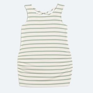 Lovapella Cheyenne crossback maternity tank striped sage green Stitch Fix